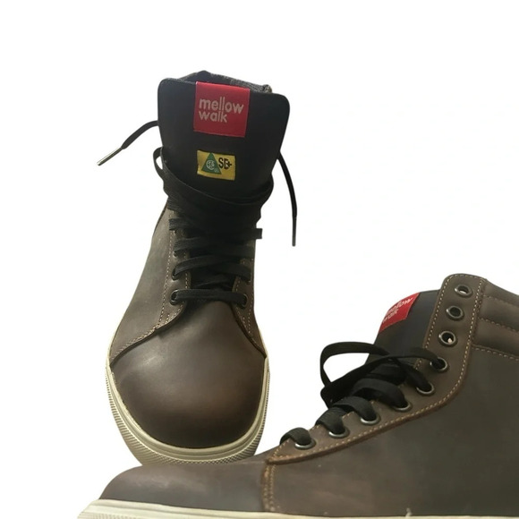 Mellow Walk women’s 6.5 NEW steel toed Canada approved high tops brown leather - Picture 5 of 9